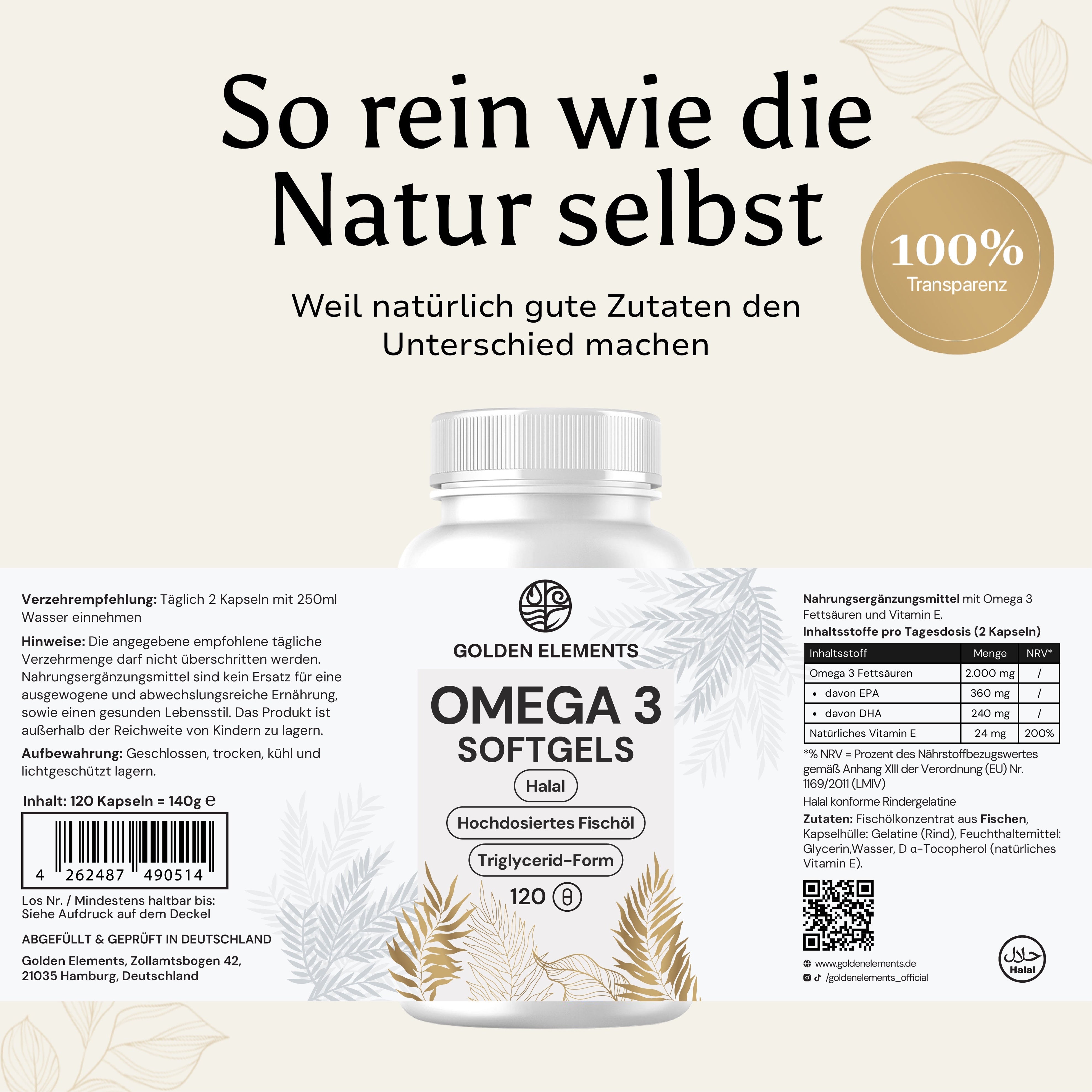 Omega 3: Verzehrempfehlung, Zutaten und Nährwertangaben