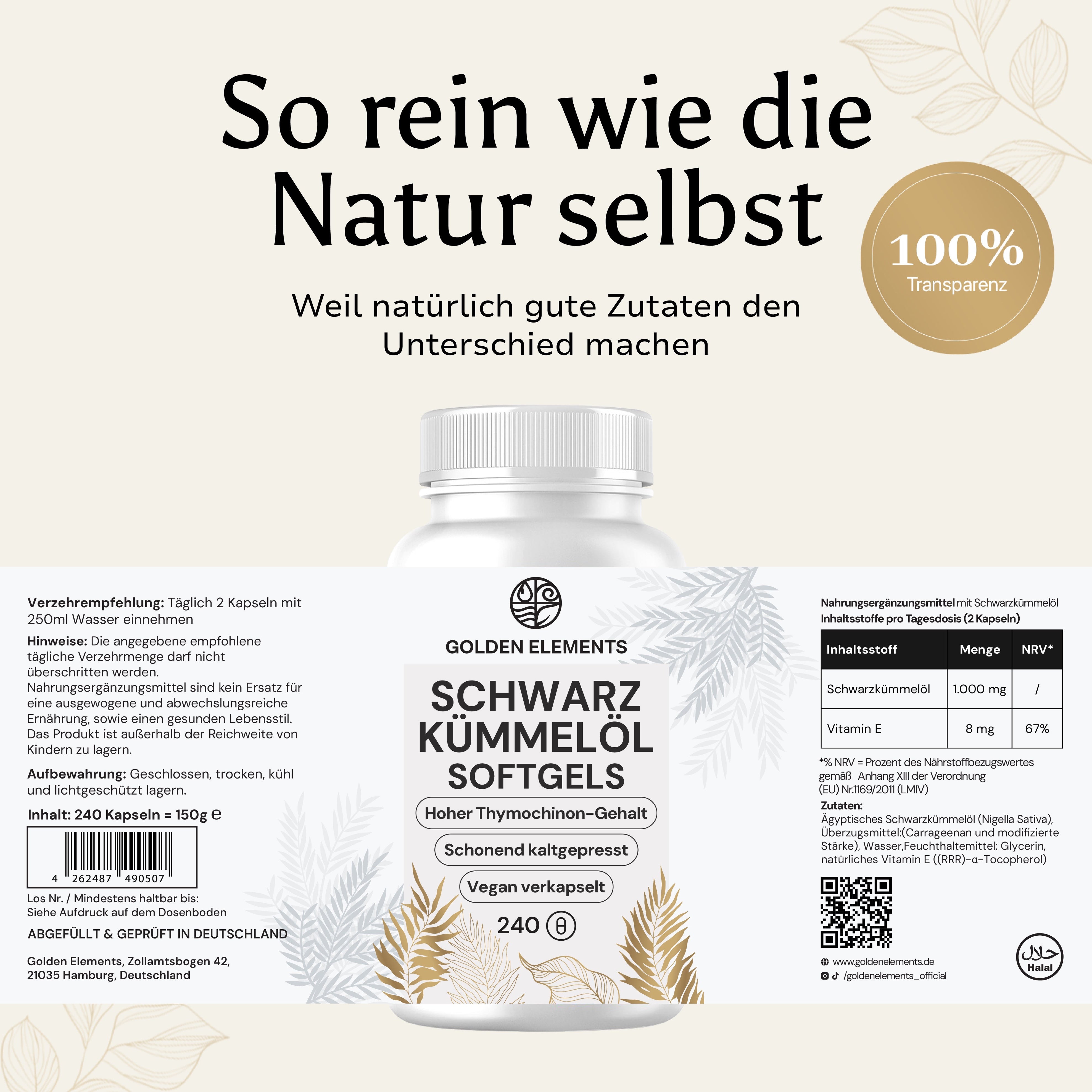 Schwarzkümmelöl: Verzehrempfehlung, Zutaten und Nährwertangaben